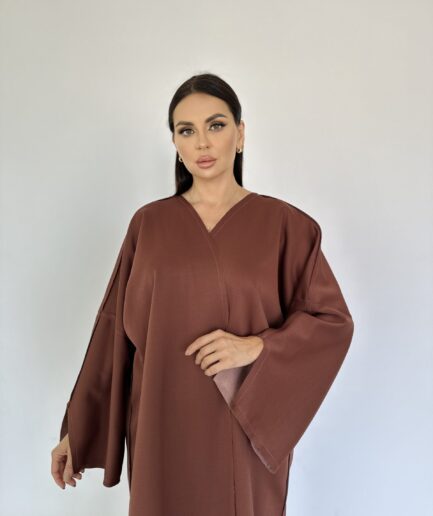 Suede Deep Orange Abaya